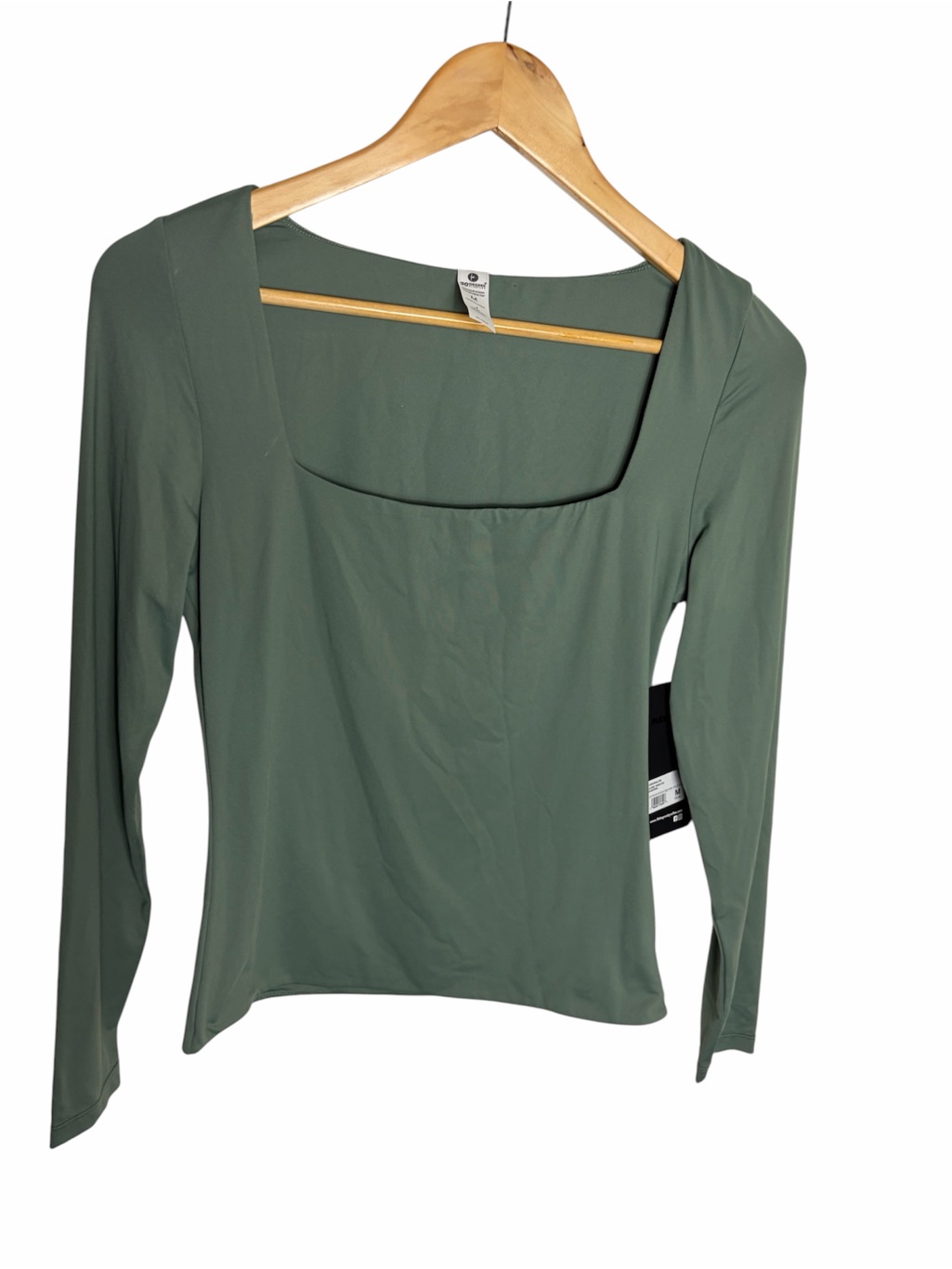 Nwt 90 Degrees Contour Ocean Square Neck Top In Green Size M